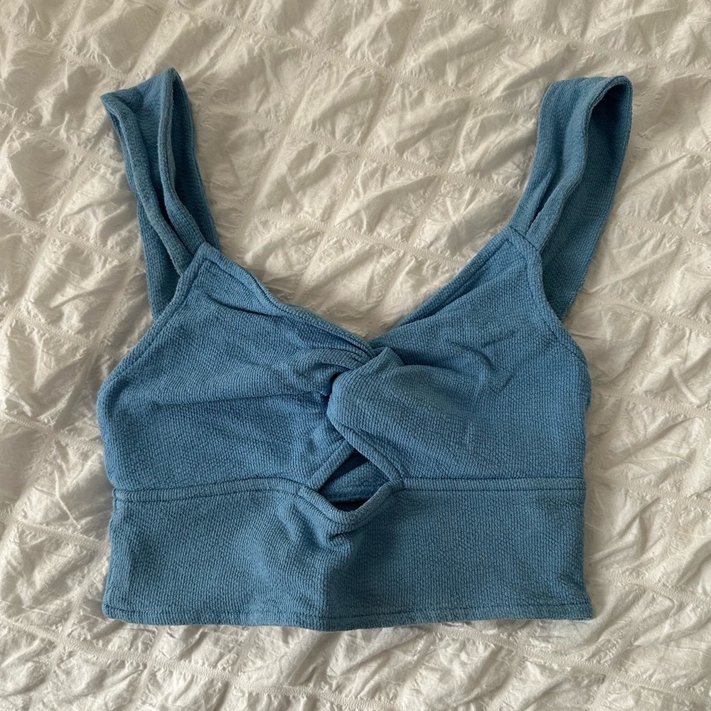 Madewell Cutout Knot-Front Crop Tank Top XS